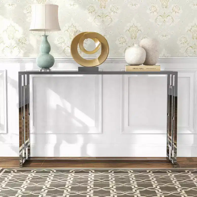 Table basse rectangulaire Marcha Glam Chrome - HOMES: Inside + Out : Entrée, Dessus en verre trempé