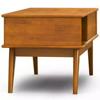 Table basse relevable Tierney de WyndenHall, marron teck : Rangement moderne du milieu du siècle, rectangulaire en bois d'hévéa