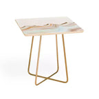 Table d'appoint montagnes marbrées Marta Barragan Camarasa Or - Deny Designs : Cadre en acier, plateau en bois composite, pieds évasés
