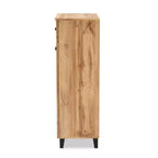 Meuble de Rangement à Chaussures Glidden Wood 1 Tiroir Chêne Marron - Baxton Studio : Organiseur d'Entrée avec 5 Étagères