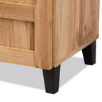 Meuble de Rangement à Chaussures Glidden Wood 1 Tiroir Chêne Marron - Baxton Studio : Organiseur d'Entrée avec 5 Étagères