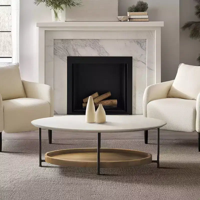 Table basse Blandford blanc/naturel - Madison Park