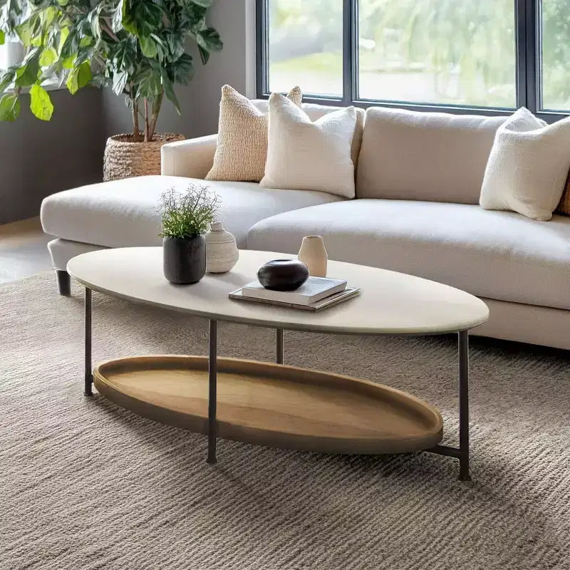 Table basse Blandford blanc/naturel - Madison Park