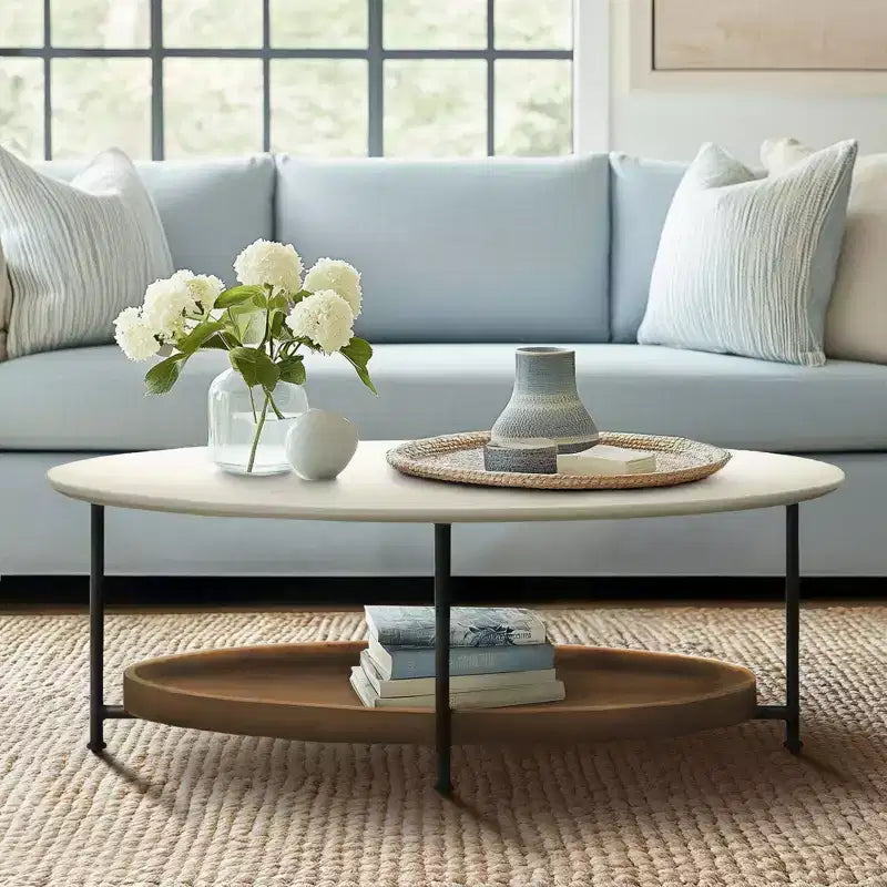 Table basse Blandford blanc/naturel - Madison Park