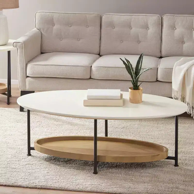 Table basse Blandford blanc/naturel - Madison Park