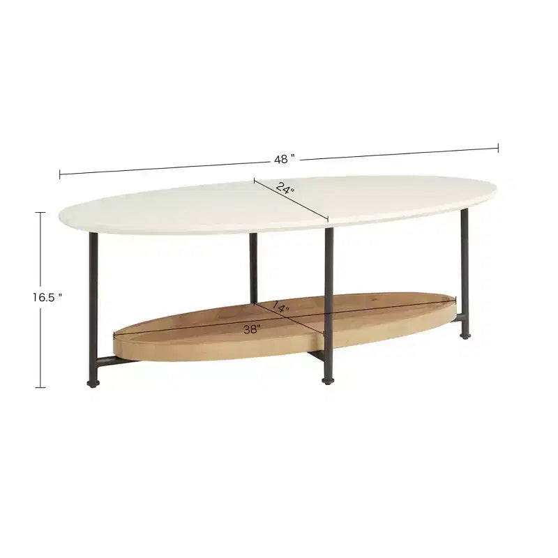 Table basse Blandford blanc/naturel - Madison Park