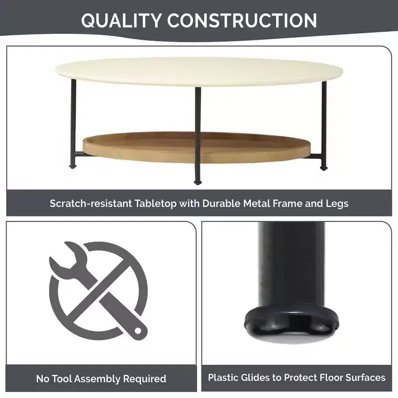 Table basse Blandford blanc/naturel - Madison Park