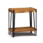 Alaterre Furniture 28 Ryegate Natural Brown Live Edge Solid Wood End Table Metal And Wood