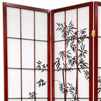 Paravent Shoji en Bambou Porte-Bonheur 6 Panneaux 1,8 m Bois de Rose : Renforcé de fibres, Aucun assemblage requis