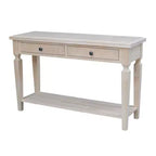 Vista Console and Sofa Table Natural - International Concepts: Durable Parawood, Modern Rectangle Design