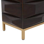 Meuble d'appoint contemporain en bois sculpté marron - Olivia & May : Design arqué, aucun assemblage requis