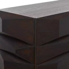 Meuble d'appoint contemporain en bois sculpté marron - Olivia & May : Design arqué, aucun assemblage requis