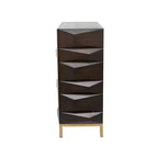 Meuble d'appoint contemporain en bois sculpté marron - Olivia & May : Design arqué, aucun assemblage requis