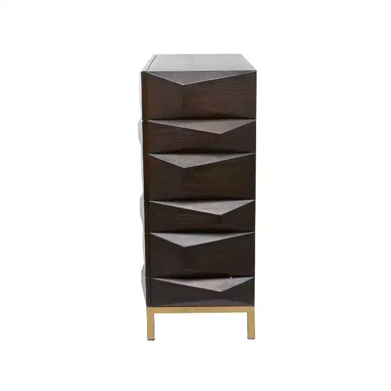 Meuble d'appoint contemporain en bois sculpté marron - Olivia & May : Design arqué, aucun assemblage requis