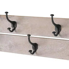 Banc et patère en manguier Castleton 40 po avec étagère Driftwood – Meubles Alaterre : Rangement pour entrée, 5 crochets en métal, sans traitement de surface