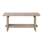 Banc et patère en manguier Castleton 40 po avec étagère Driftwood – Meubles Alaterre : Rangement pour entrée, 5 crochets en métal, sans traitement de surface