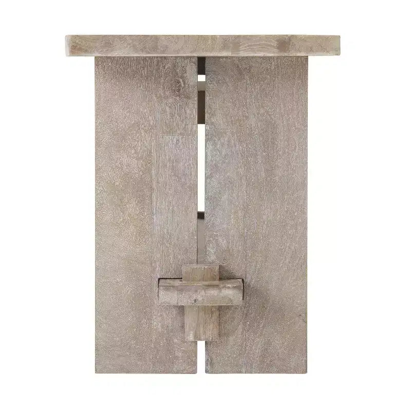 Banc et patère en manguier Castleton 40 po avec étagère Driftwood – Meubles Alaterre : Rangement pour entrée, 5 crochets en métal, sans traitement de surface