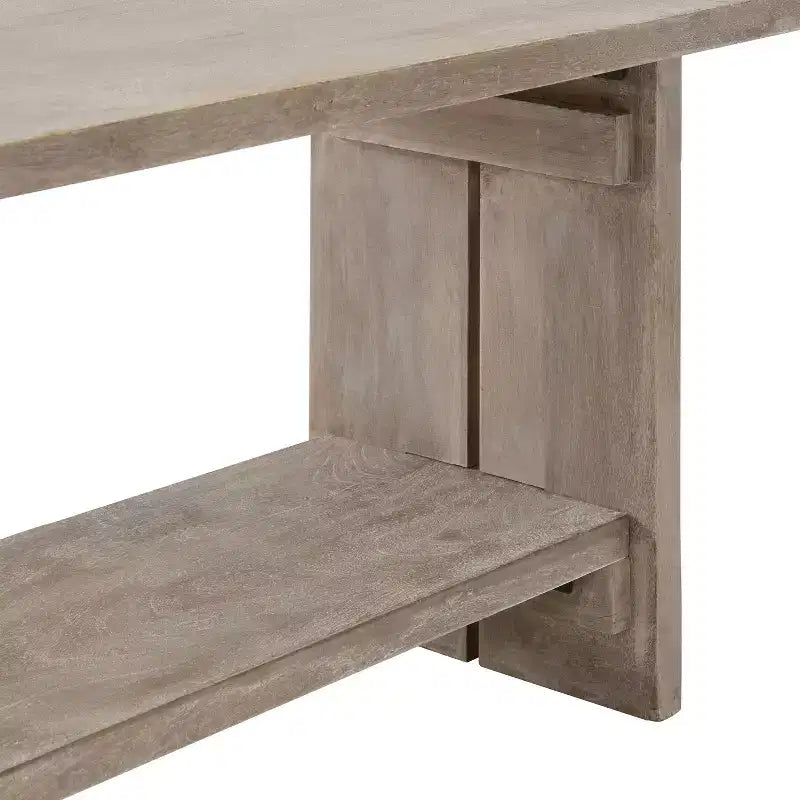 Banc et patère en manguier Castleton 40 po avec étagère Driftwood – Meubles Alaterre : Rangement pour entrée, 5 crochets en métal, sans traitement de surface