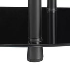 Breighton Home Designs2Go Table Console d'entrée demi-cercle classique en verre à 3 niveaux noir/noir