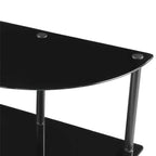 Breighton Home Designs2Go Table Console d'entrée demi-cercle classique en verre à 3 niveaux noir/noir