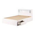 Full Fusion Bed and Headboard Set Pure White - South Shore: Storage, No Box Spring Required
