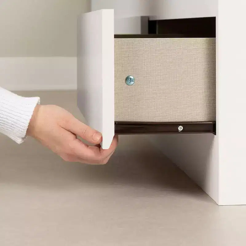 Lit complet et tête de lit Fusion Blanc Pur - South Shore : Rangement, pas besoin de sommier