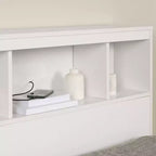 Lit complet et tête de lit Fusion Blanc Pur - South Shore : Rangement, pas besoin de sommier
