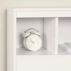 Lit complet et tête de lit Fusion Blanc Pur - South Shore : Rangement, pas besoin de sommier
