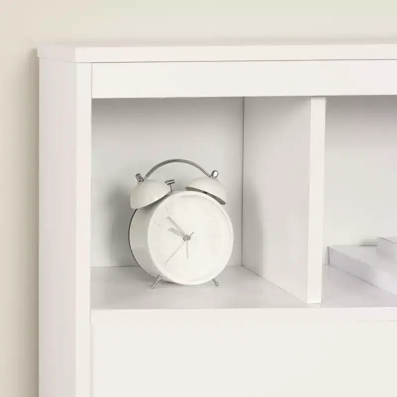 Lit complet et tête de lit Fusion Blanc Pur - South Shore : Rangement, pas besoin de sommier