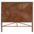 bali & pari Queen Elettra Rattan Standalone Headboard Dark Brown: No Assembly, MDF Frame, Spot Clean