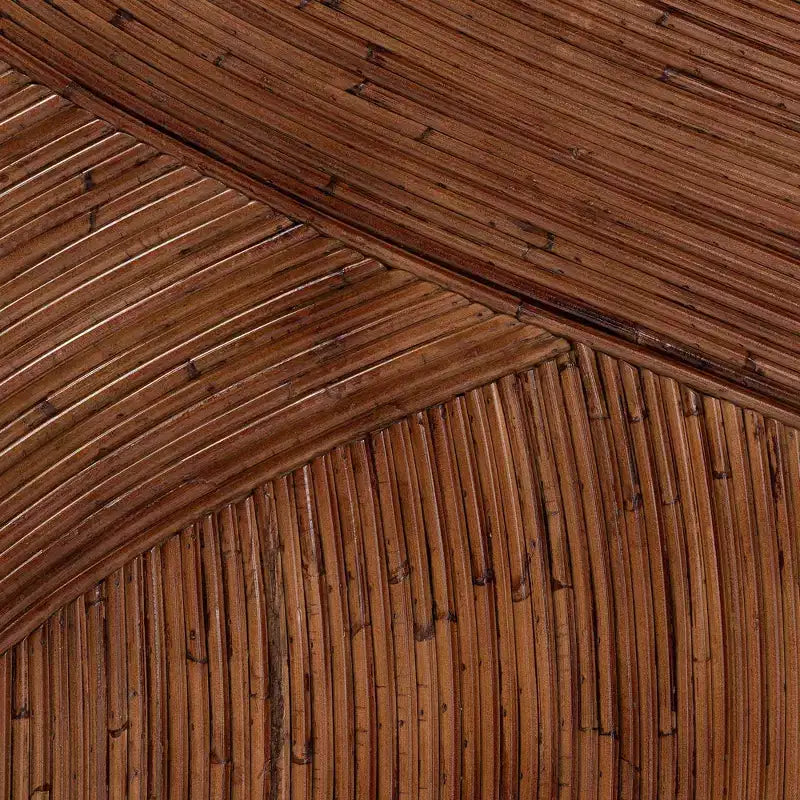 bali & pari Tête de lit indépendante en rotin Queen Elettra Marron foncé : Aucun assemblage requis, Cadre en MDF, Nettoyage des taches