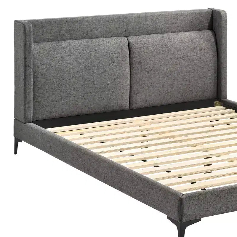 Lit plateforme en tissu Queen Legend gris - Armen Living