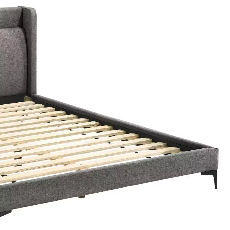 Lit plateforme en tissu Queen Legend gris - Armen Living