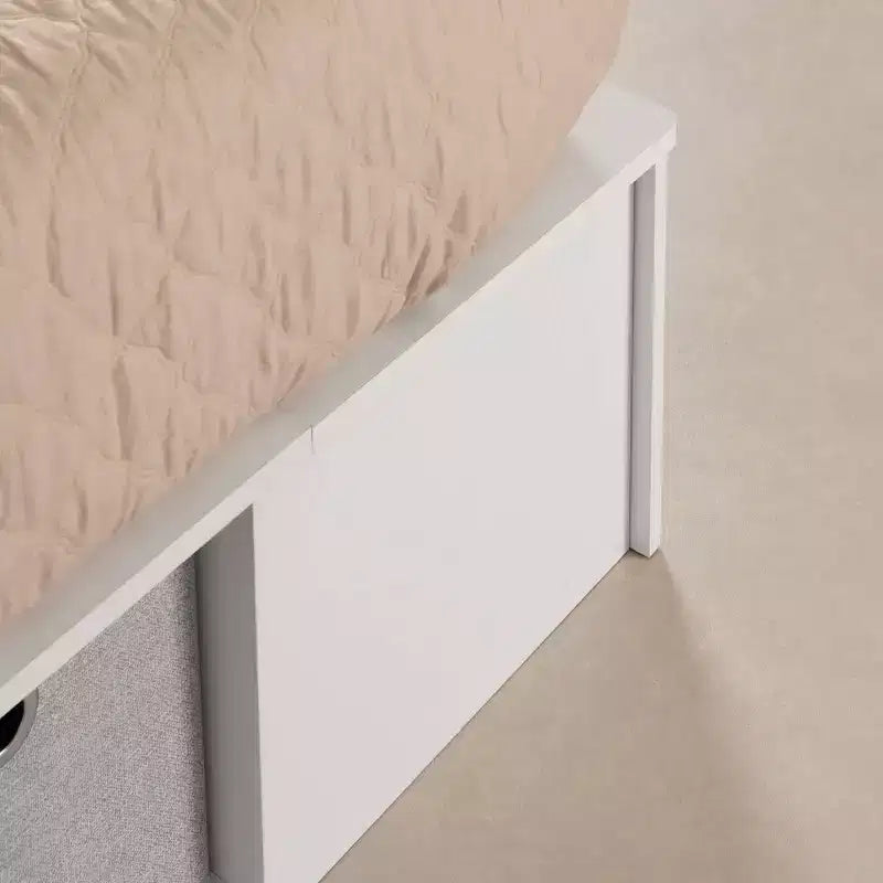 Lit plateforme de rangement flexible South Shore King avec paniers blanc pur