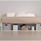 Lit plateforme de rangement flexible South Shore King avec paniers blanc pur