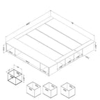 Lit plateforme de rangement flexible South Shore King avec paniers blanc pur