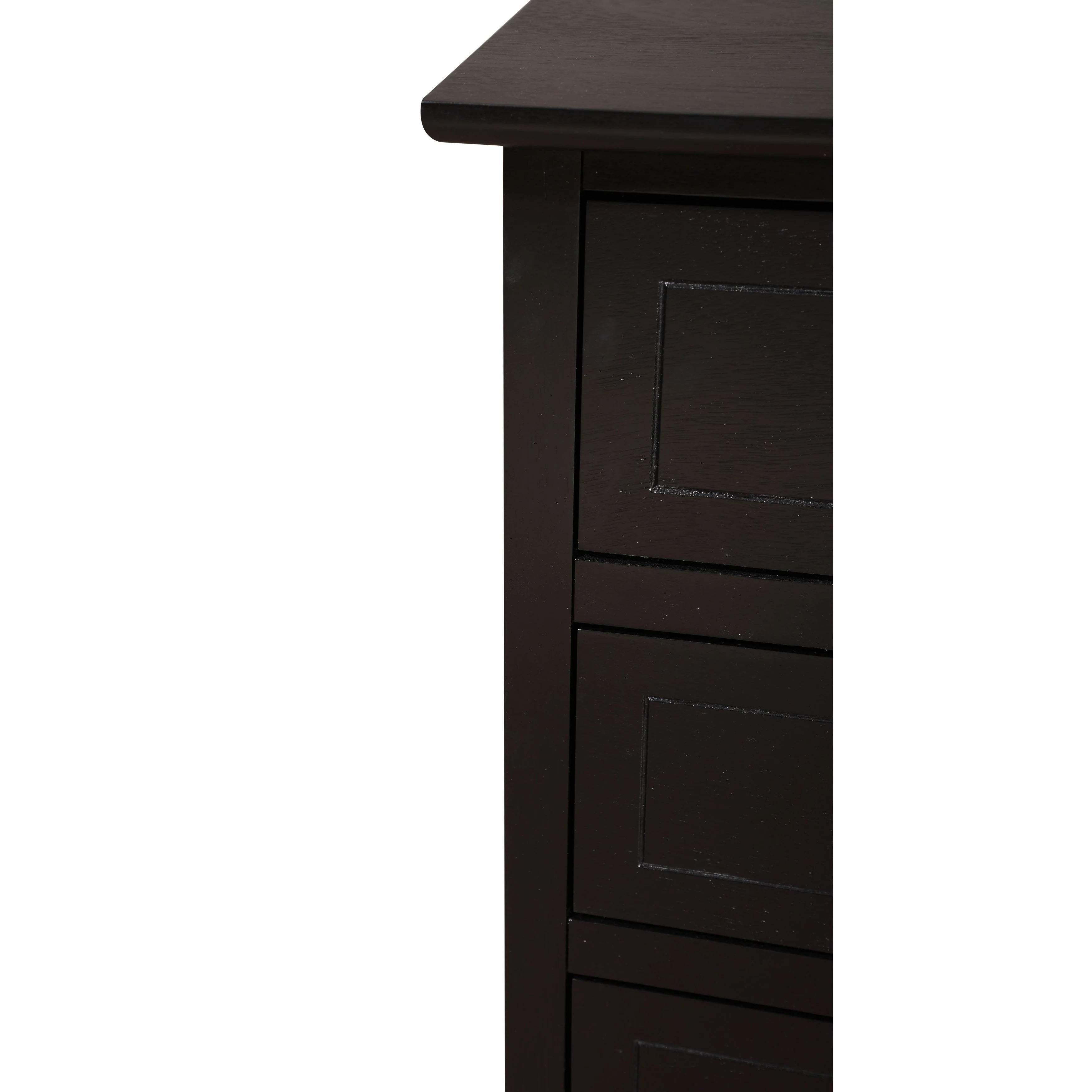Table de chevet transitionnelle en bois à 3 tiroirs Daniel