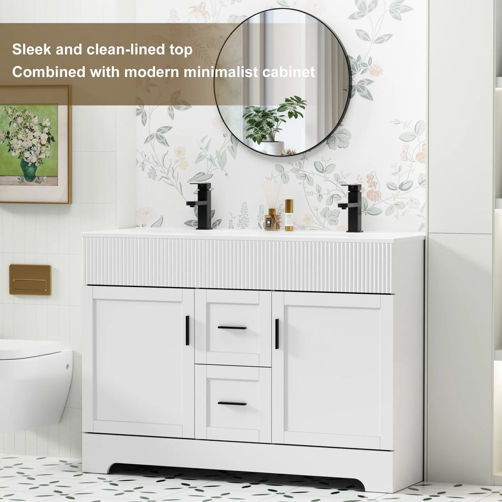 Meuble-lavabo Wavy Line 30/36/48 avec évier et robinet