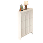Meuble de rangement pour chaussures en bois blanc à 3 niveaux et à façade abattante Slim