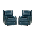 Fauteuil inclinable électrique Eduardo en cuir véritable avec port USB (ensemble de 2)