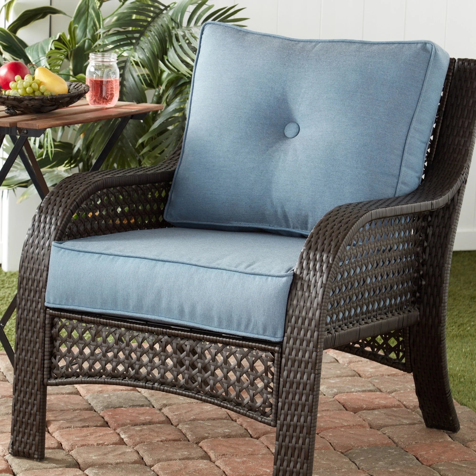 Ensemble de 2 coussins d'extérieur Sunbrella haut de gamme à assise profonde