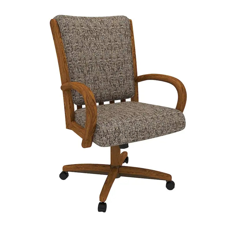 Chaise de salle à manger Chromcraft Darell Caster finition châtaigne