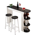 Tables de bar étagères asymétriques en bois noir et blanc modernes