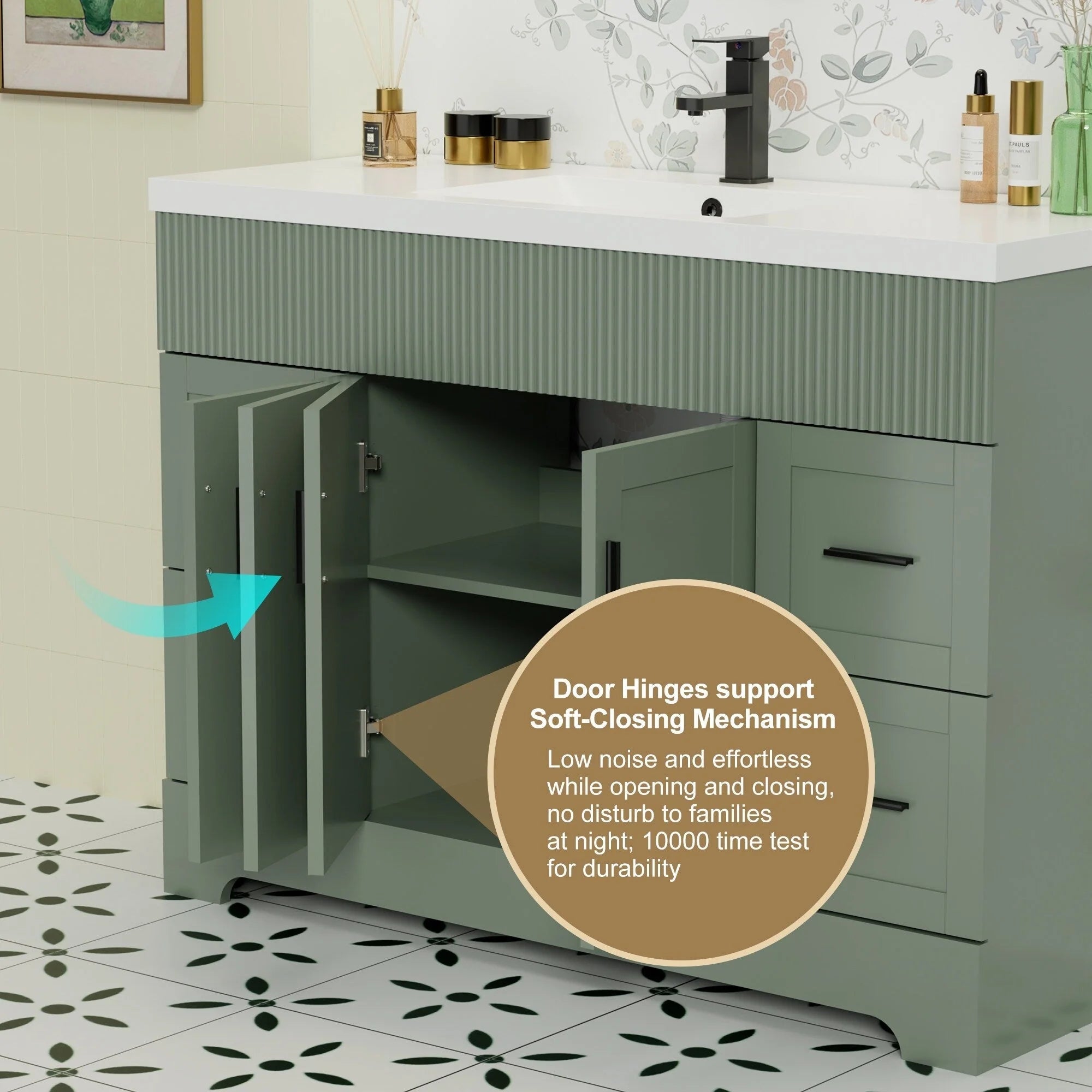 Meuble-lavabo Wavy Line 30/36/48 avec évier et robinet