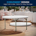 Table de réception pliante ronde en plastique de 1,5 m de diamètre avec plateau de 5 cm d'épaisseur