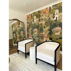 Fauteuil d'appoint en lin Tillman avec rotin