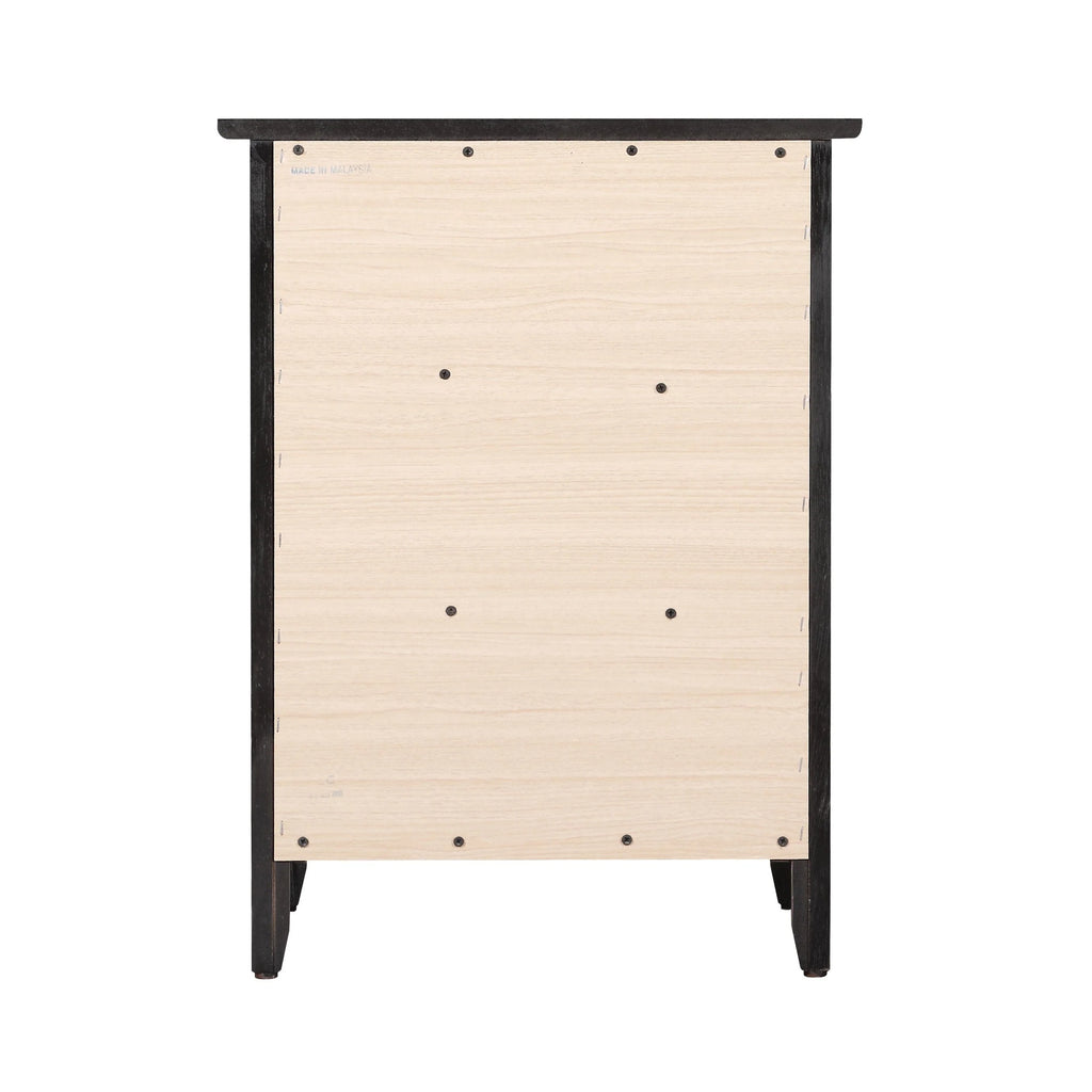 Table de chevet transitionnelle en bois à 3 tiroirs Daniel