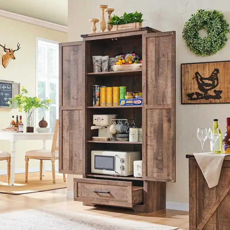 Armoire de rangement de cuisine de ferme, meubles de rangement en bois