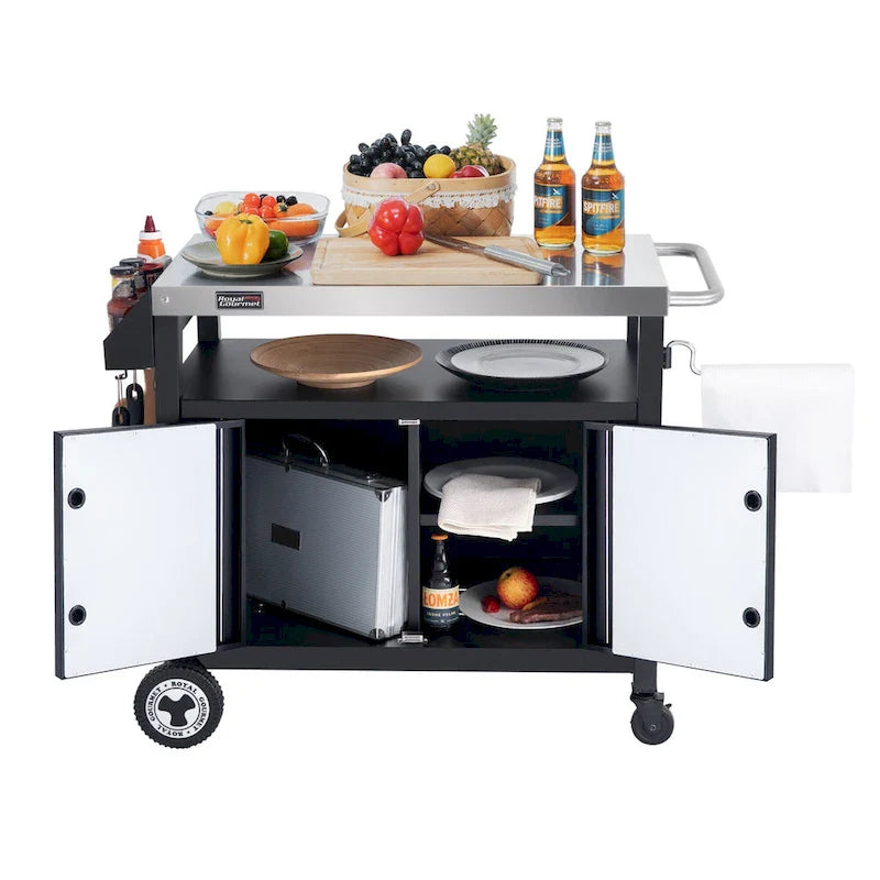 Table de préparation pour barbecue Royal Gourmet avec chariot de cuisine mobile et rangement