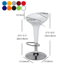 Tabouret de bar pivotant en plastique chromé, réglable en hauteur